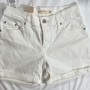 Levi’s Women's White Denim Shorts with cuffed bottom